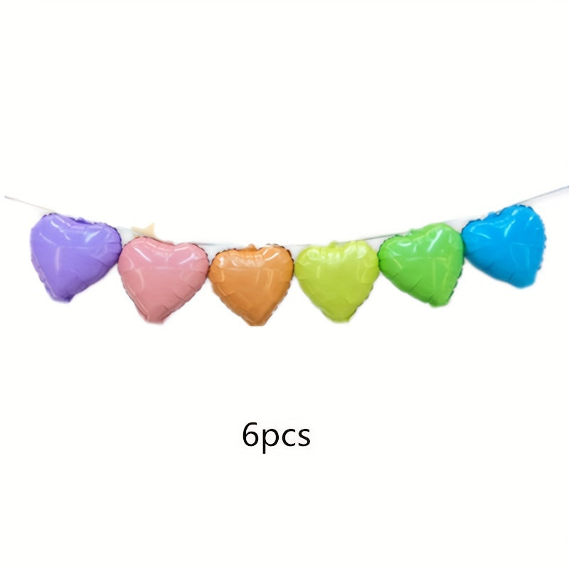 6pcs 25.4cm Love Macaron Aluminum Balloons - Birthday Party Decoration
