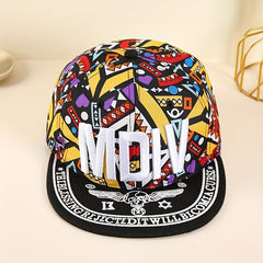 Hip Hop Print Embroidered Snapback Hat Baseball Cap