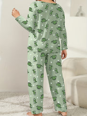  Dino & Paw Print Long Sleeve Pajama Set