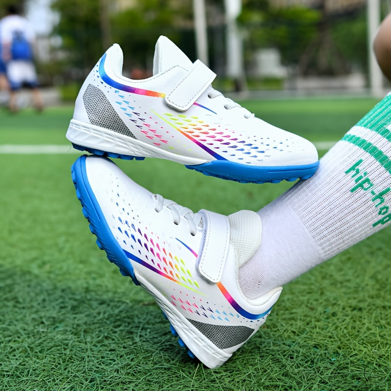 Boy's TF Football Boots Hook Loop Pro Outdoor Anti skid Soccer Cleats
