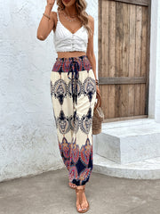Tribal Print Elastic Waist Pants for Women