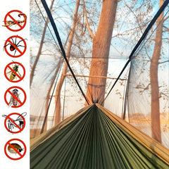 200kg Hammock w/ Carabiners, Straps, Carry Pocket - Camping, Travel, Beach