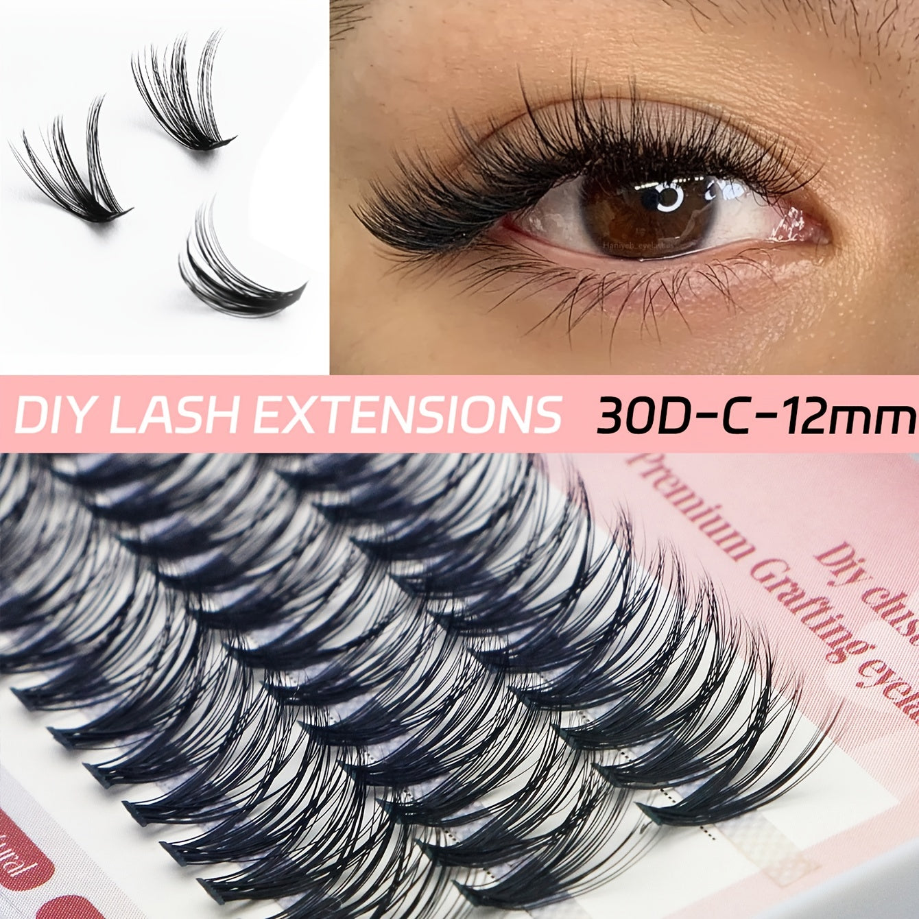 60 Pcs Cluster Lashes 3D Comic Style False Eyelashes Makeup Tool