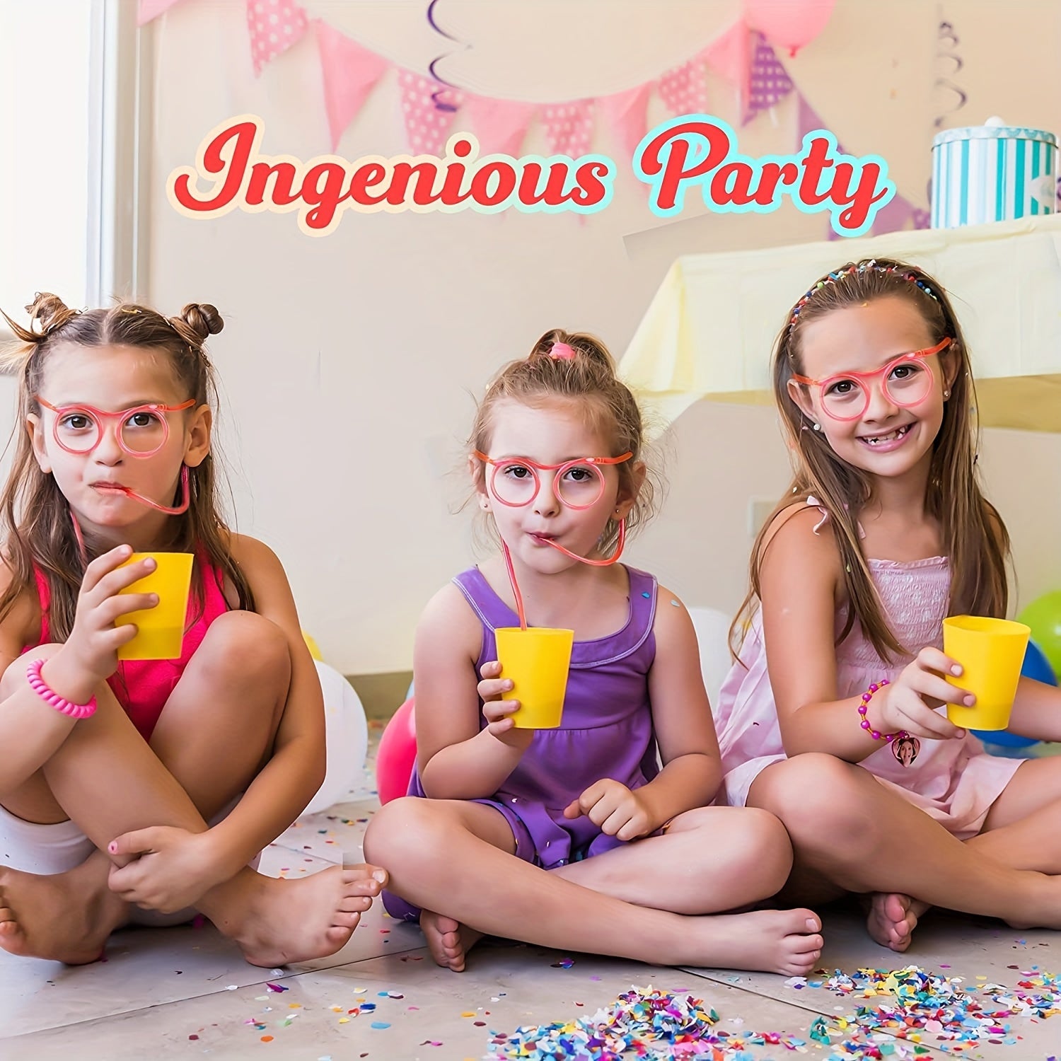 Funny Glasses Straws for Birthday Parties