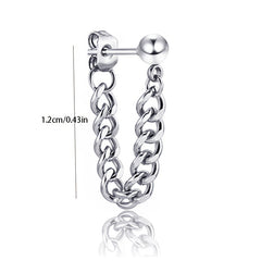 Men's Silver Stud Earrings Small Steel Ball Stainless Steel