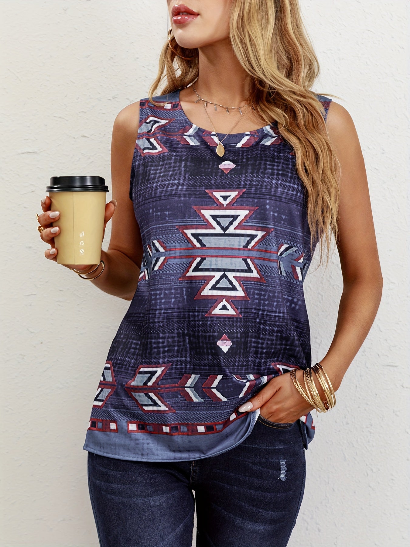 Southwestern Print Tank Top