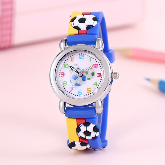 Colorful Football Graphic Quartz Watch for Kids