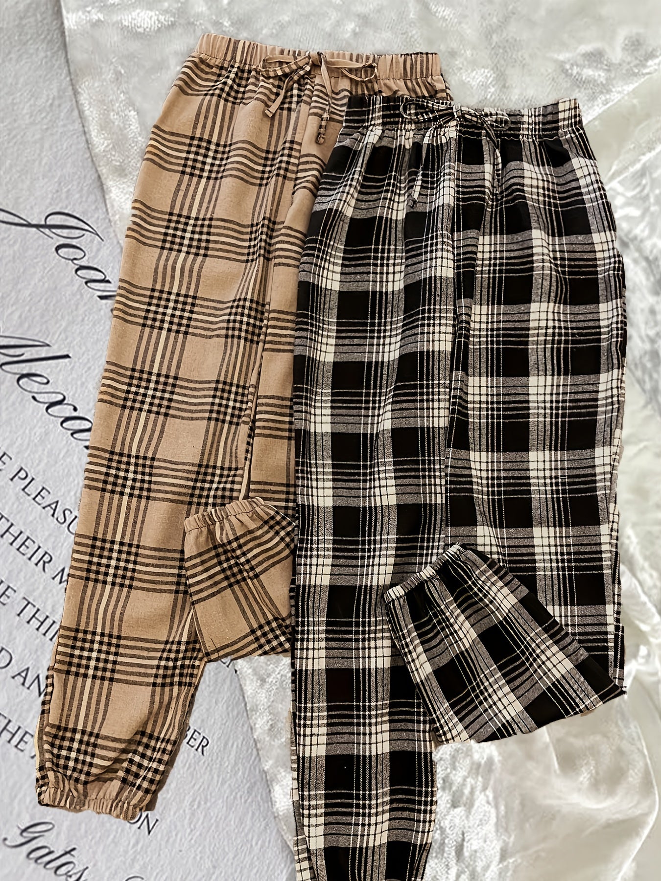 Plaid Sleep Bottoms Casual & Cozy Home Sleep Pants Women's Sleepwear