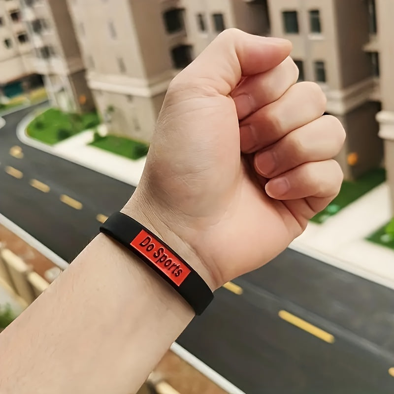 2pcs Silicone Sports Bracelet Comfortable Wristband for Fitness & Sports