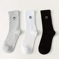 Cute Cartoon Embroidery & Comfy College Style Women's Socks