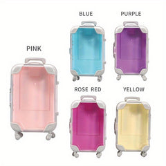 Mini Luggage Dollhouse Organizer - Transparent Plastic Storage Box