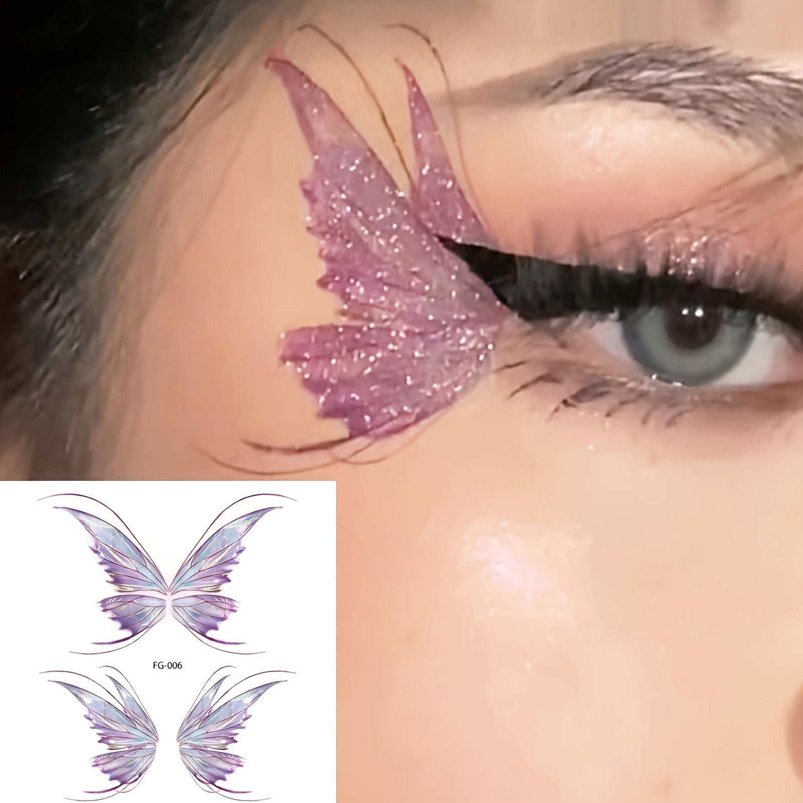 Butterfly Face Tattoo Sticker Glitter Eye Makeup Prom Glitter