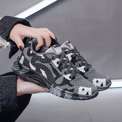 Women's Camo Pattern Sneakers Lace Up Low Top Shoes