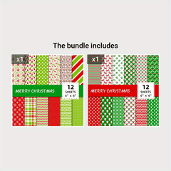 12pcs Scrapbook Paper Pads 15x15cm - DIY Crafts Decoupage Supplies