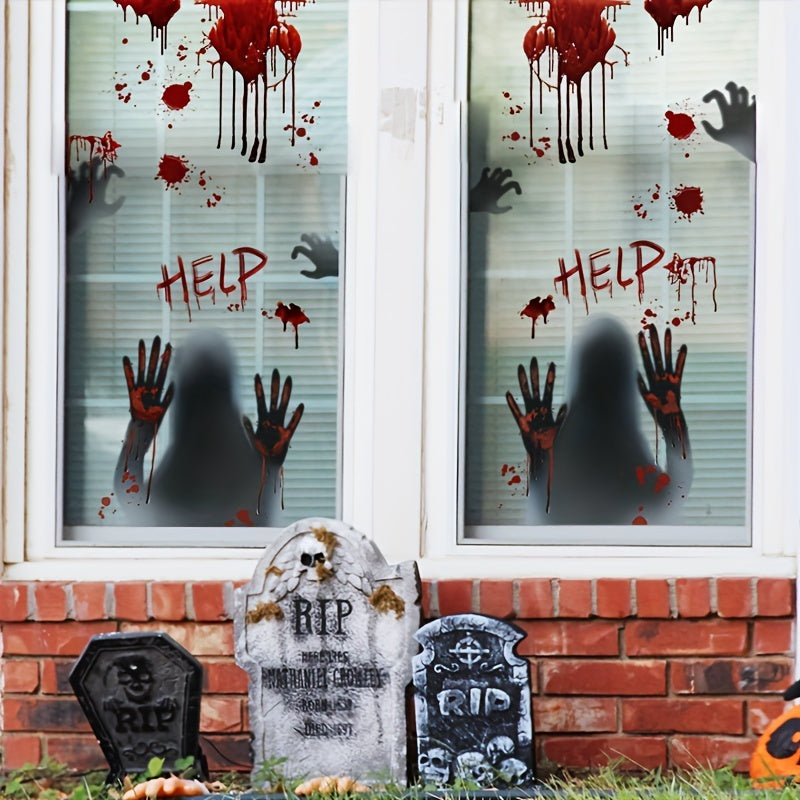 Halloween Props Wall Stickers PVC Horror Shadow Decorative Stickers
