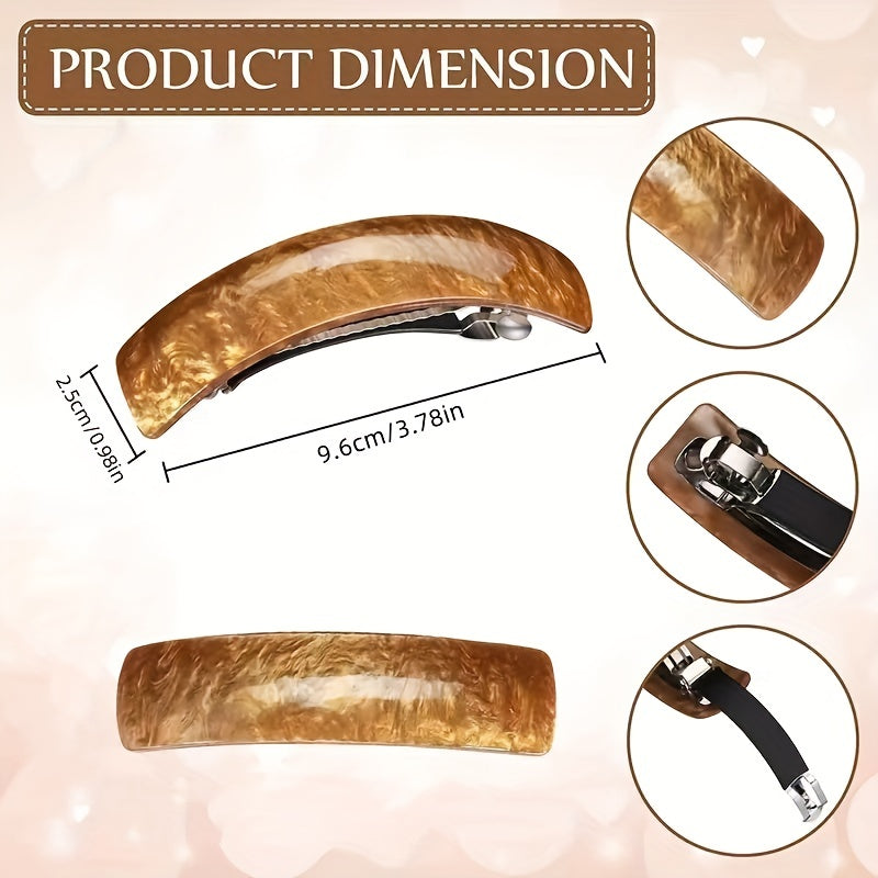 6pcs Acrylic French Barrette Hair Clips for Women Girls