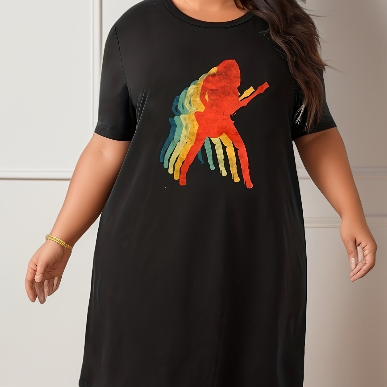  Rainbow Figure Print Tee Nightdress