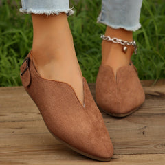 Lightweight Closed Toe Slip On Shoes with Buckle Strap Details