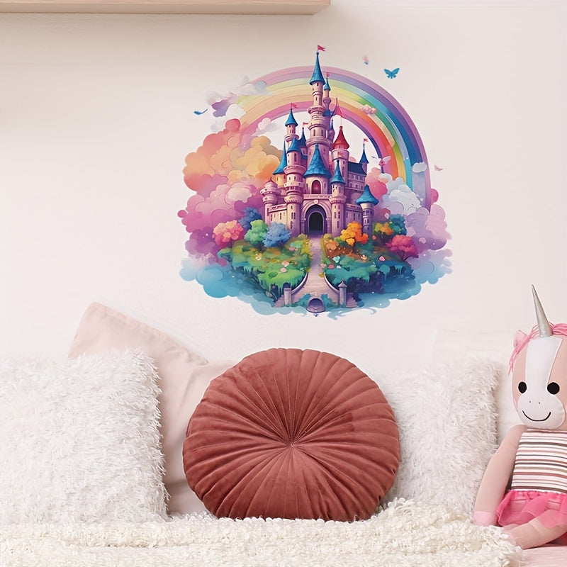 Castle Wall Stickers Rainbow Clouds Children's Room Decoration