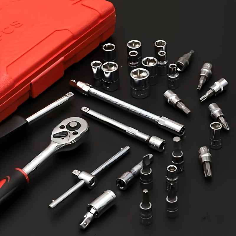 46pc Auto Repair Tool Set Ratchet Wrench Sleeve Combo Car Tool B