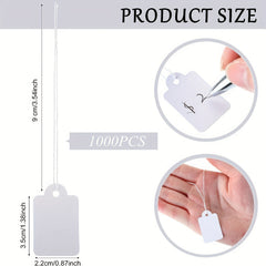 200 Pcs Tag Markup Tags Gift Tags With Rope Blank Paper Tag Label 3.51 X 2.21 Cm