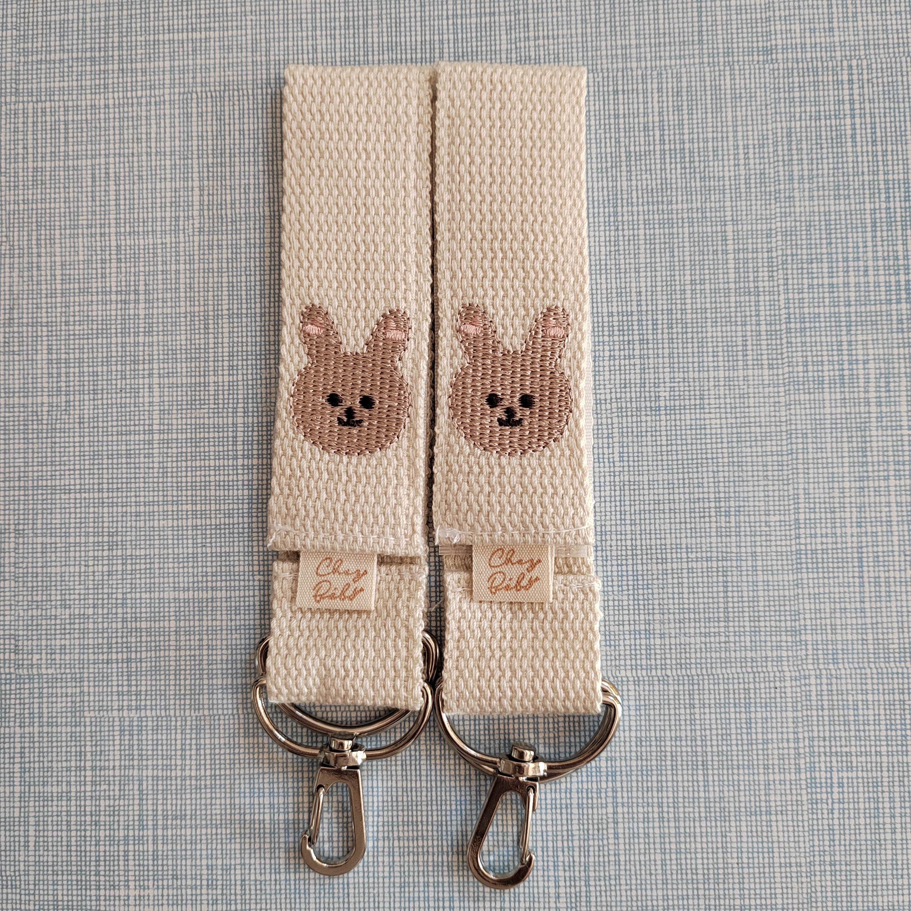 2 Pack Baby Stroller Hook Bear Embroidery Storage Pendant