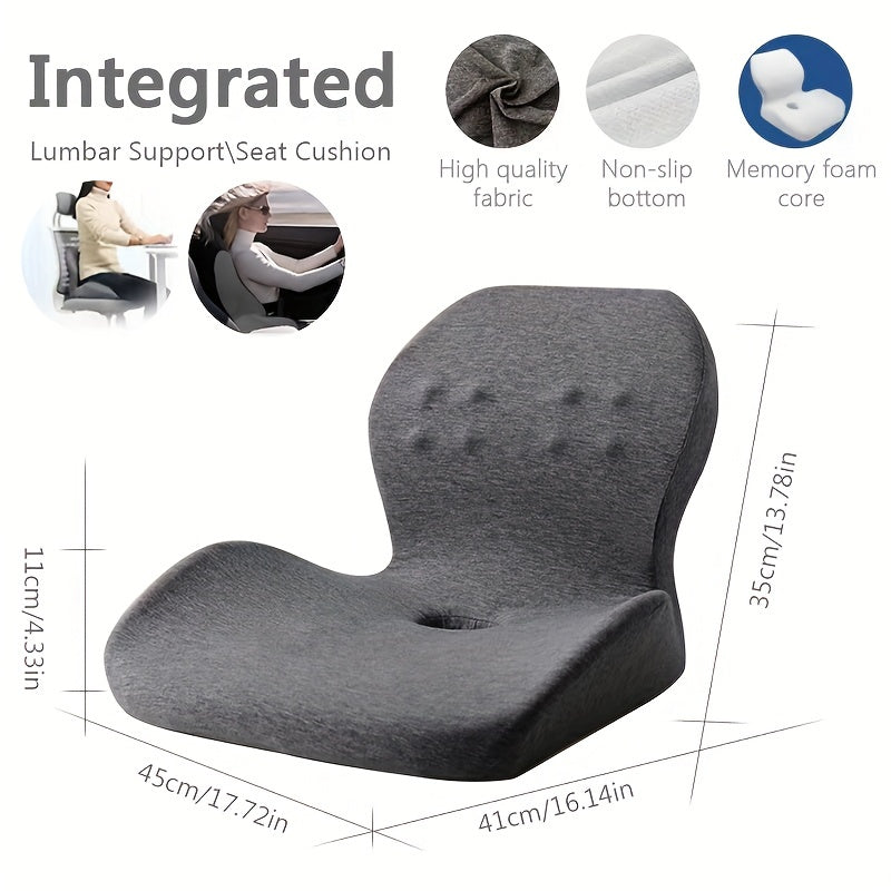 Memory Foam Car Lumbar Support Cushion - Relieve Back Pain & Hemorrhoids
