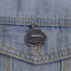 Men Garbage Bag Enamel Pins Custom Brooches Funny Punk Jewelry Gift