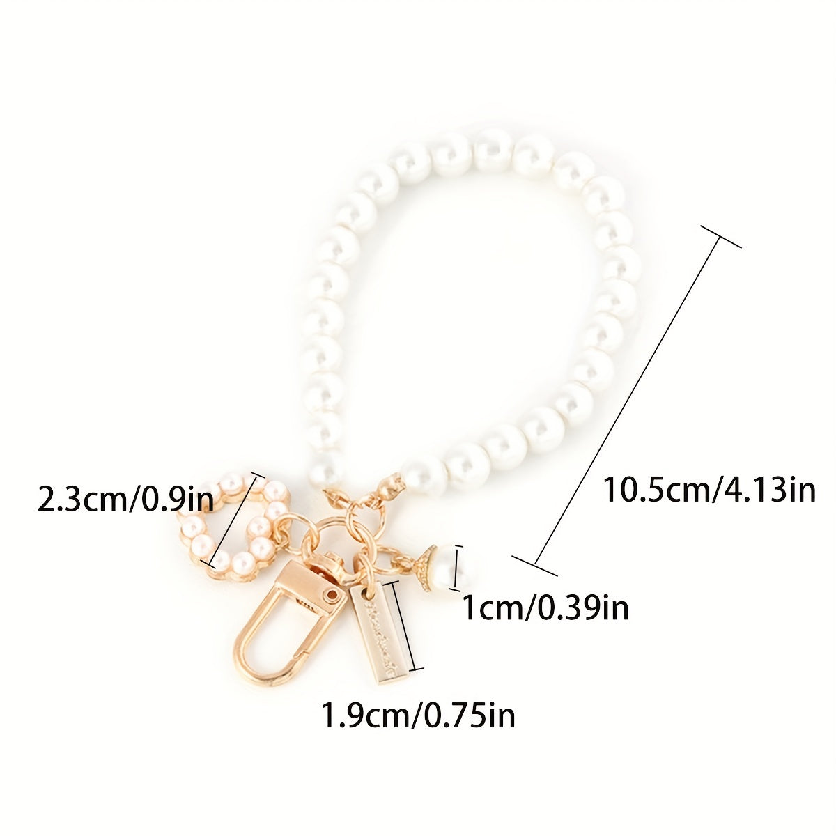 Faux Pearl Beads Bracelet Keychain Women's Necklace