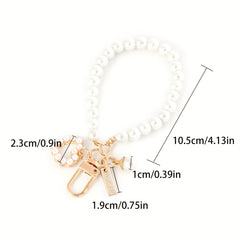 Faux Pearl Beads Bracelet Keychain Women's Necklace