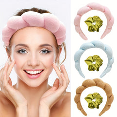 2pcs Velvet Twist Headband Ponytail Hair Rope Female