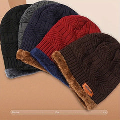 Winter Beanie Hat & Scarf Set Velvet Beanie Cap Warm Thickened Knitted Hat