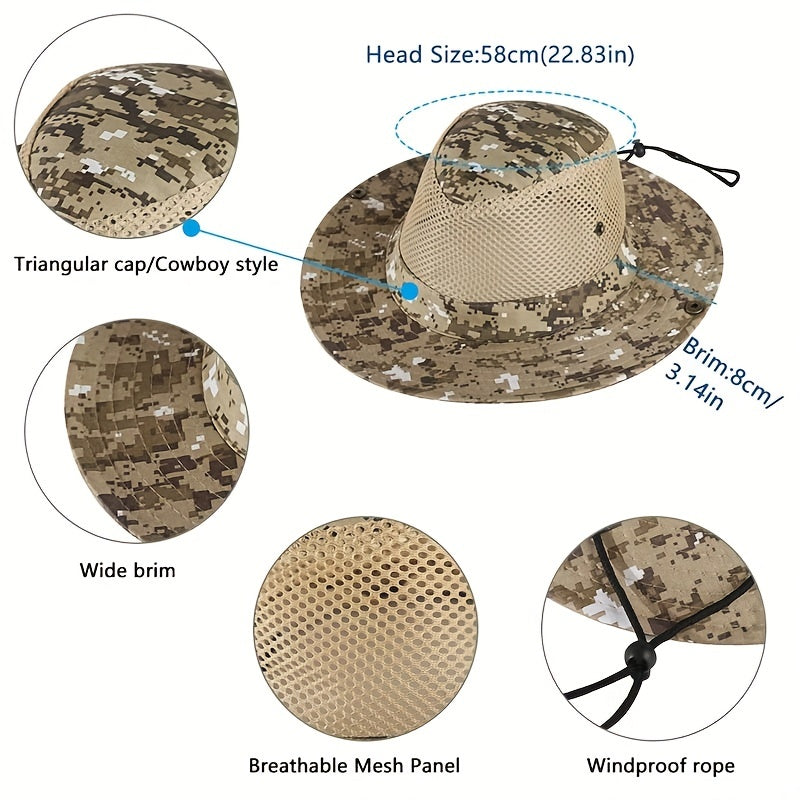 Camouflage Fishing Hat Sun Protection Bucket Hat for Outdoor Activities