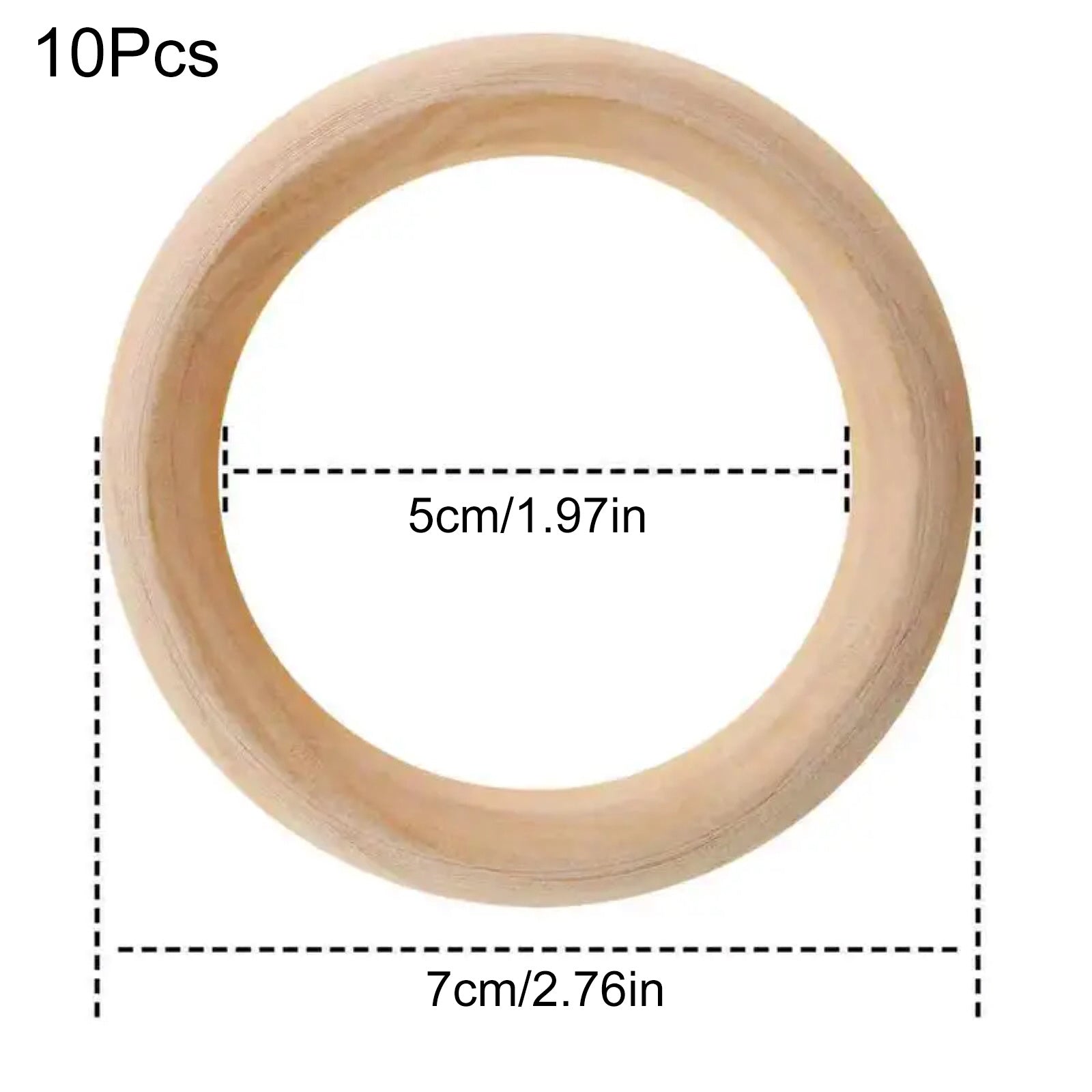 10Pcs Natural Wooden Rings for Jewelry Making DIY Accessory