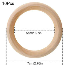 10Pcs Natural Wooden Rings for Jewelry Making DIY Accessory