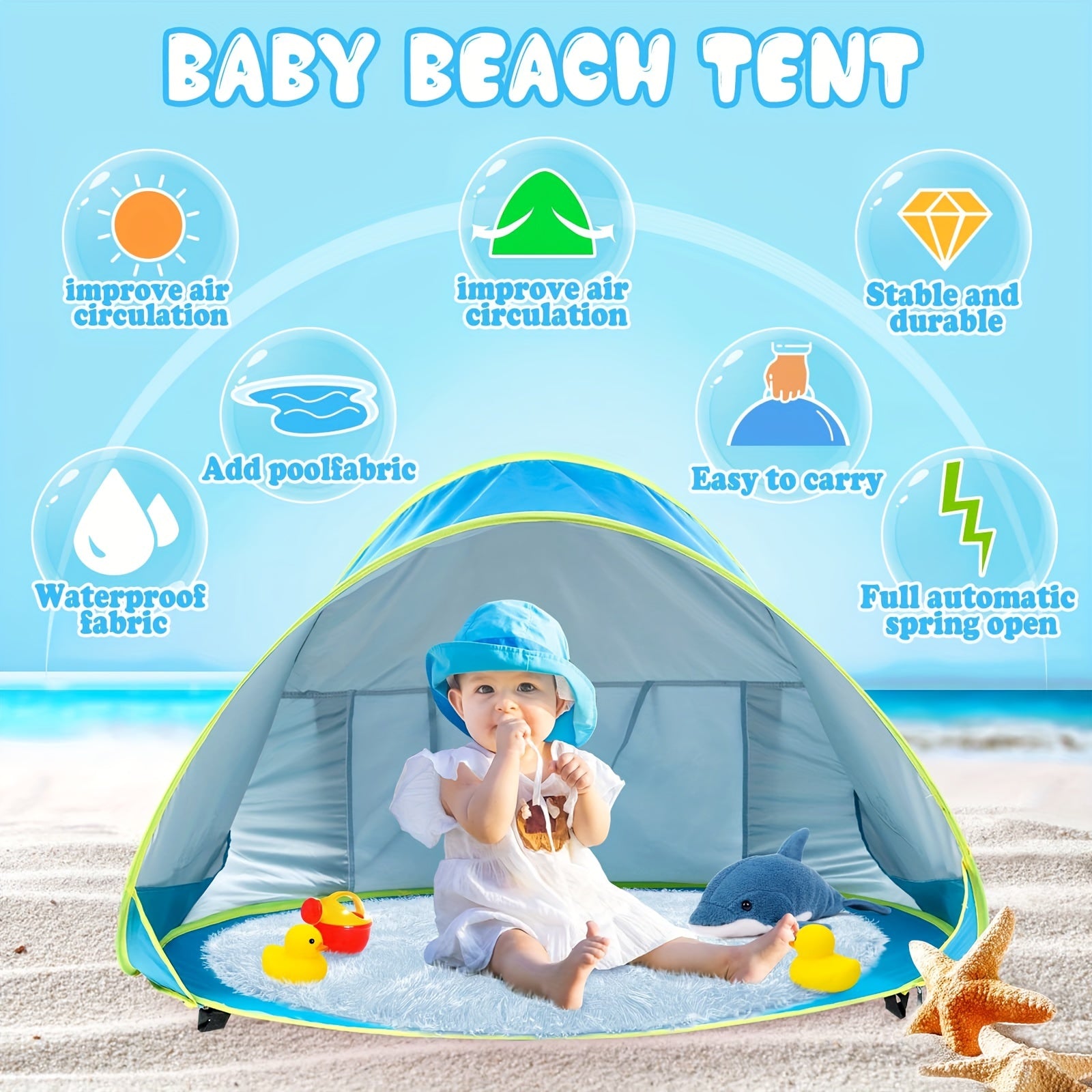 Baby Beach Tent Portable Shade Pool UV Protection Sun Shelter
