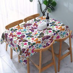 Colorful Butterfly Tablecloth Waterproof Round Table Cloth