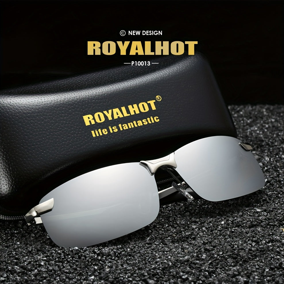 RoyalHot Polarized Alloy Rectangle Sunglasses Driving Sun Glasses P10013