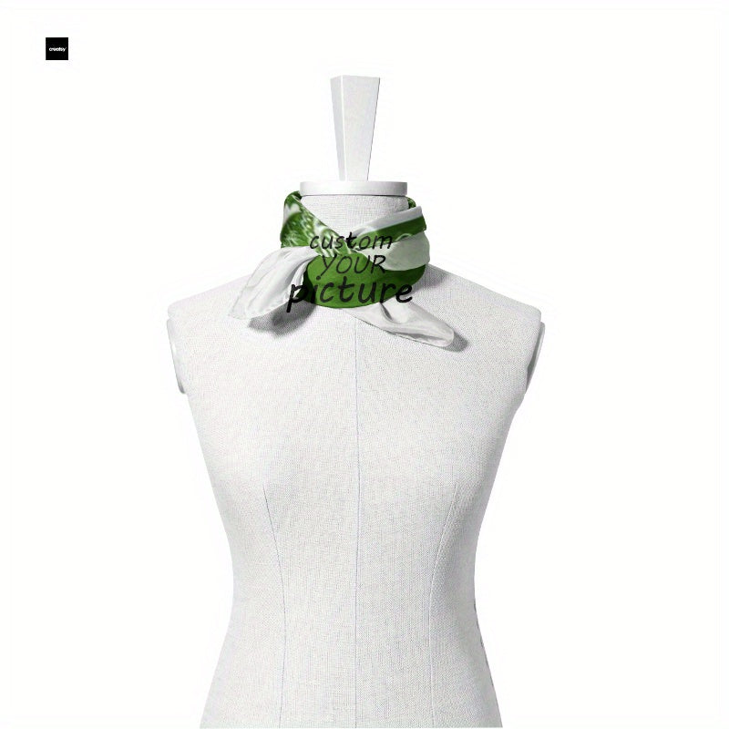 One Piece Green Floral and Leopard Print Square Scarf