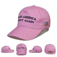 Pink Embroidery Baseball Cap Flag Couple Sun Hat