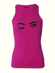 Eye Print Lashes Graphic Tank Top Women's Tunic Cami