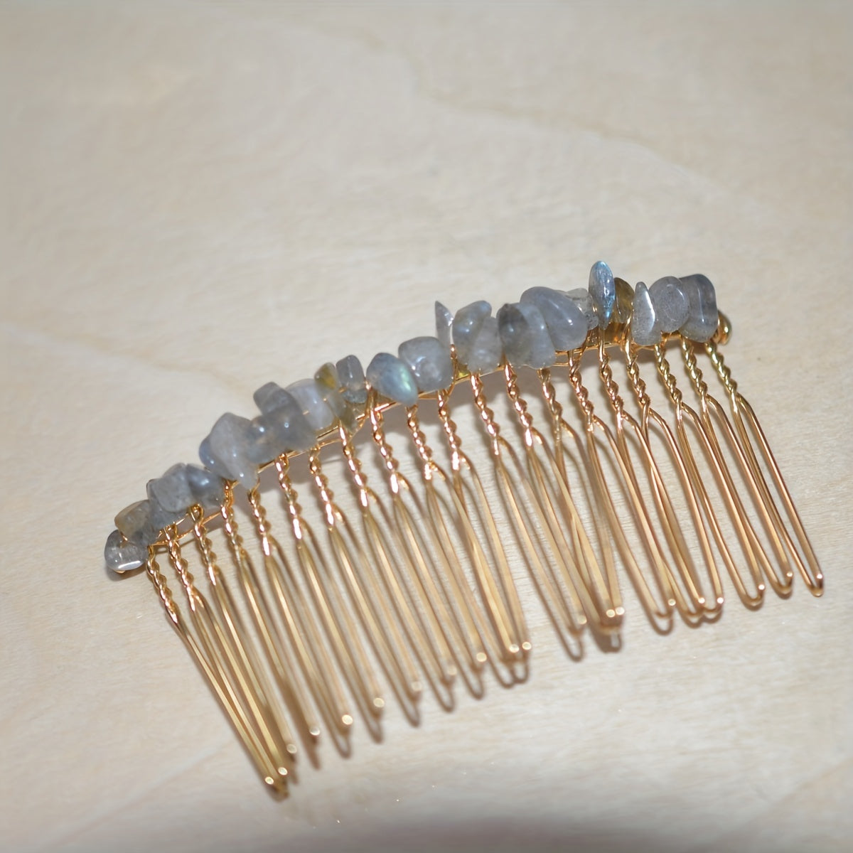 Natural Crystal Stone Hair Comb Amethyst Headwear Bride Hair Accessories