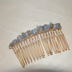 Natural Crystal Stone Hair Comb Amethyst Headwear Bride Hair Accessories