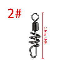 50pcs Fishing Barrel Swivels Stainless Steel Snaps for Saltwater Luring