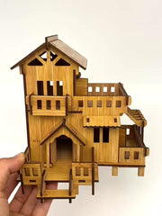 Wooden 3D Puzzle Building Models Western House DIY Kit