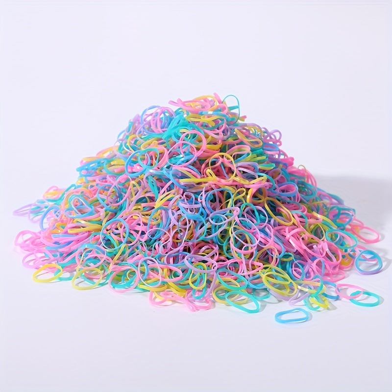 1000pcs Girls Colorful Hair Ties Set Holiday Gift
