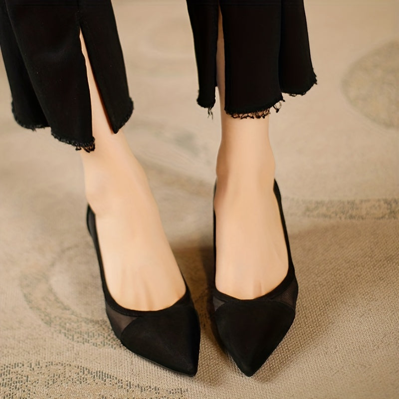 Women's Mesh Stiletto Heels Slip On Pumps