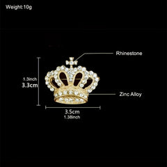 Rhinestone Crown Brooch Pin Men's Jewelry Garment Accessories
