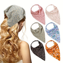 Floral Print Headband Elastic Scarf Hair Accessories For Women Girls