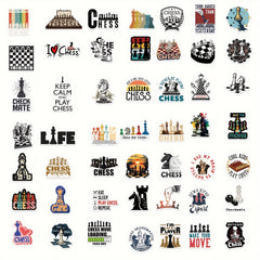 50pcs Cartoon Chess Game Series Stickers for Laptop Helmet Water Cup Decoration